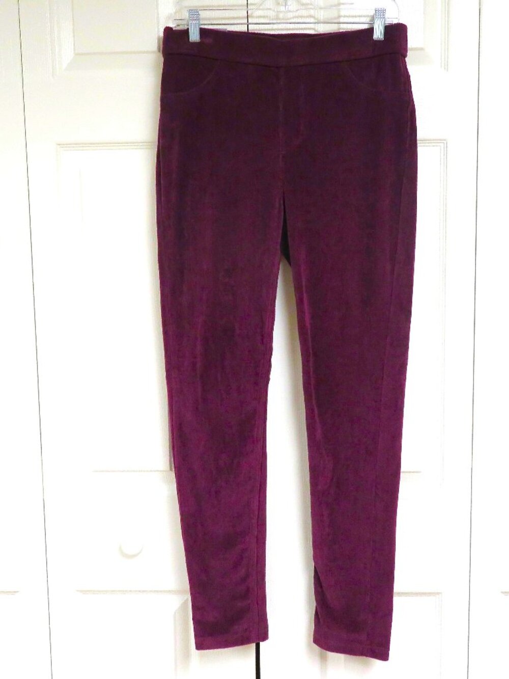 Gloria Vanderbilt XS Corduroy Leggings Burgundy Solid
